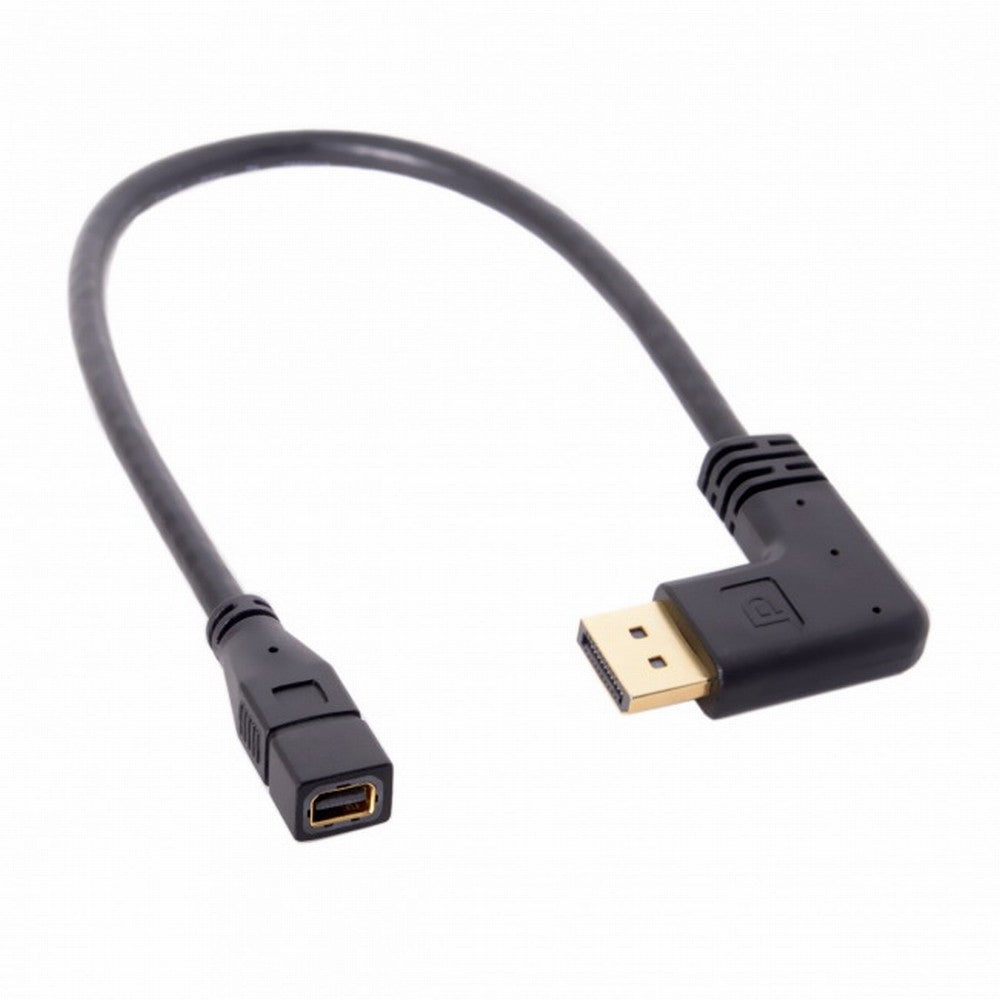 Chenyang Right Angled DP DisplayPort 90 Degree to Mini DP DisplayPort Female Cable for Displays Monitors DP-048-RI