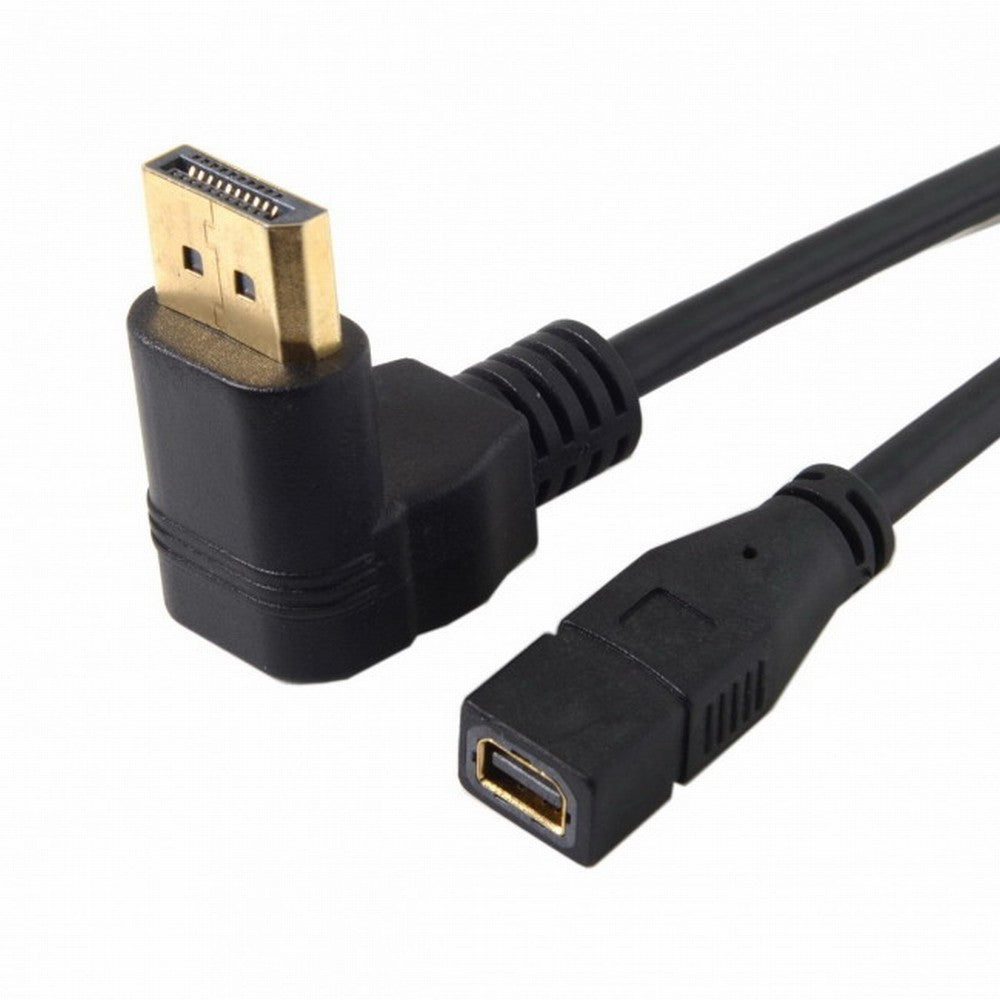 Chenyang Up Angled DP DisplayPort 90 Degree to Mini DP DisplayPort Female Cable for Displays Monitors DP-048-UP