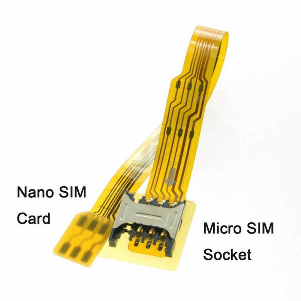 Chenyang Micro SIM Card to Nano SIM Kit Male to Female Extension Soft Flat FPC Cable Extender 10cm EP-083