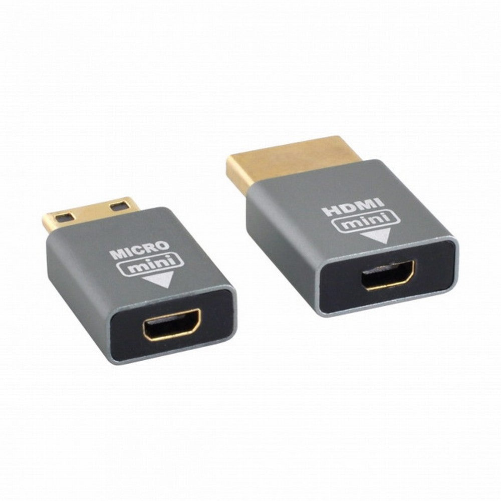 Chenyang 2pcs/set Compatible Micro HDMI Female to Mini Male HDMI 1.4 Male Adapter 4K@60hz HD-018