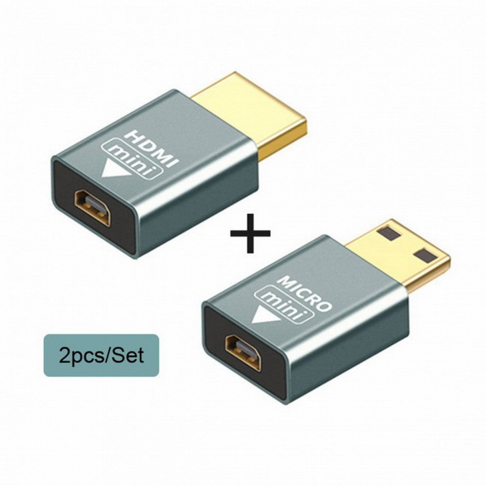 Chenyang 2pcs/set Compatible Micro HDMI Female to Mini Male HDMI 1.4 Male Adapter 4K@60hz HD-018