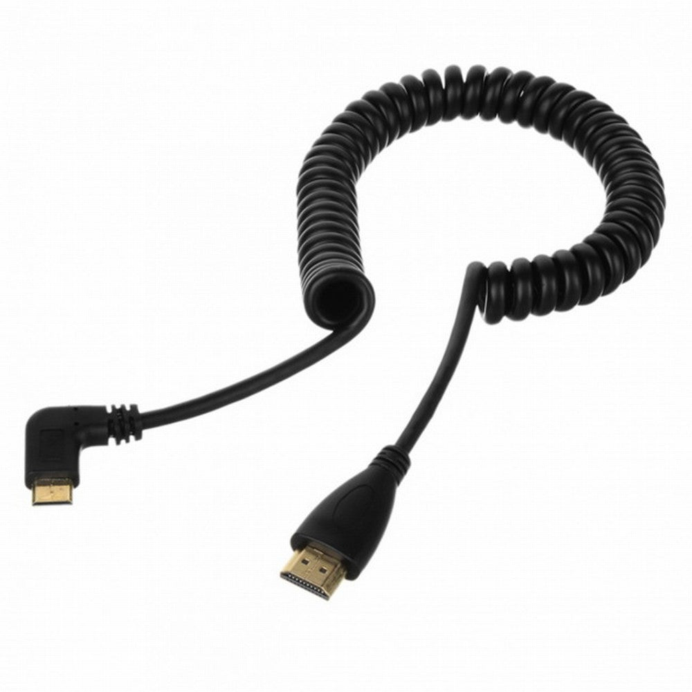 Chenyang 90 Degree Right Angled Type Mini HDMI Male to HDMI Male Stretch Spring Cable 4K 60hz 1.2m HD-108-RI