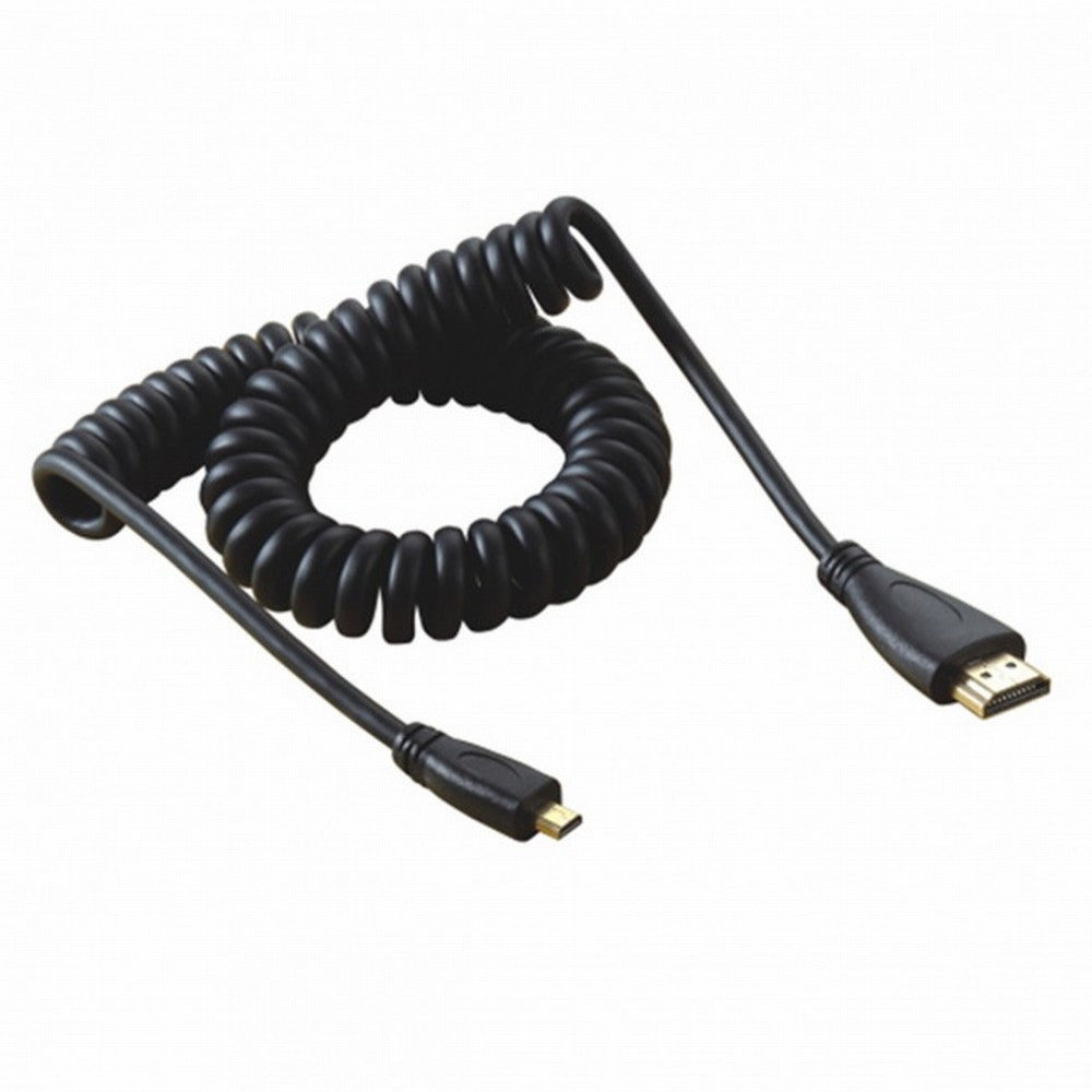 Chenyang Micro HDMI Male to HDMI Male Stretch Spring Cable 4K 60hz for TF201 XOOM A500 Tablet HD-110-BK