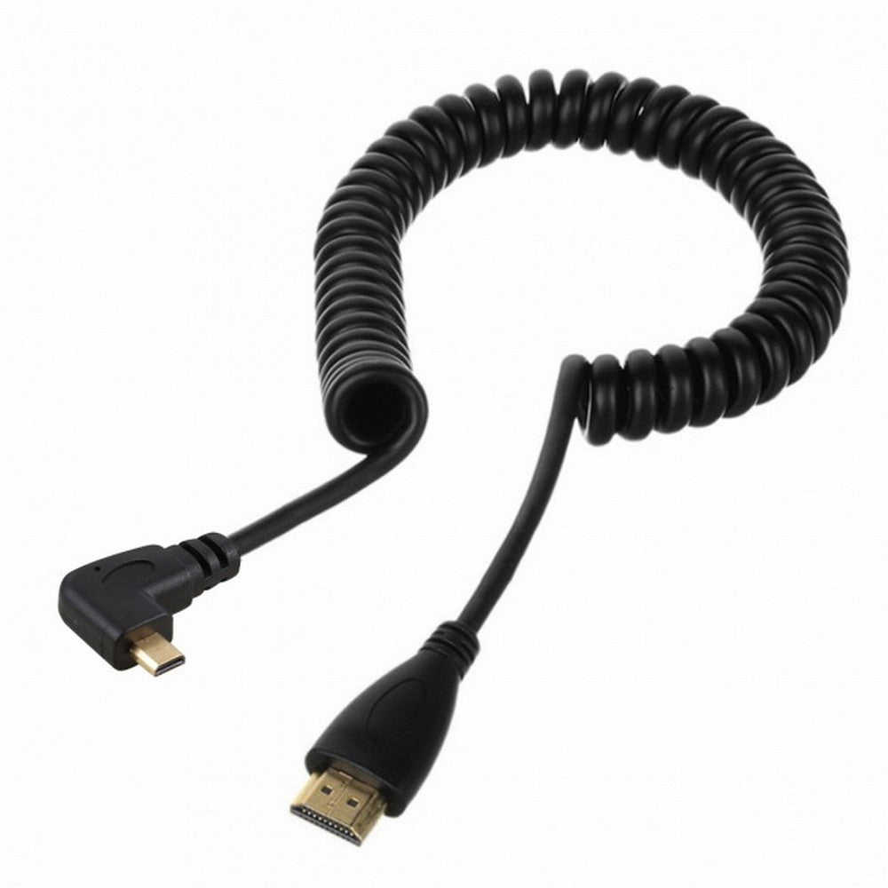 Chenyang Stretch Right Angled 90 Degree Micro HDMI to HDMI Male HDTV Cable for Cell Phone Tablet Camera HD-110-RI