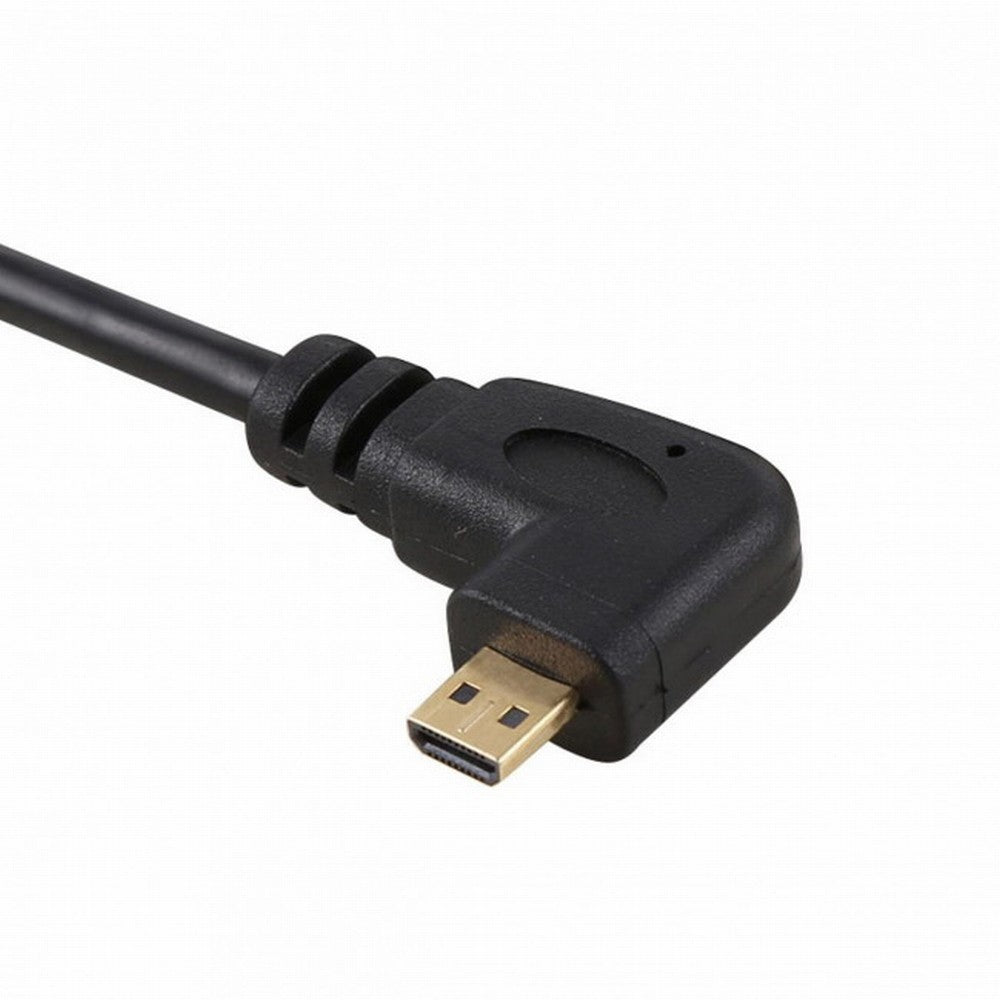 Chenyang Stretch Right Angled 90 Degree Micro HDMI to HDMI Male HDTV Cable for Cell Phone Tablet Camera HD-110-RI