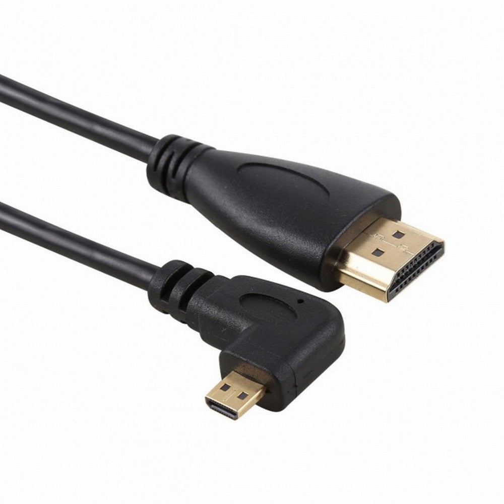 Chenyang Stretch Right Angled 90 Degree Micro HDMI to HDMI Male HDTV Cable for Cell Phone Tablet Camera HD-110-RI