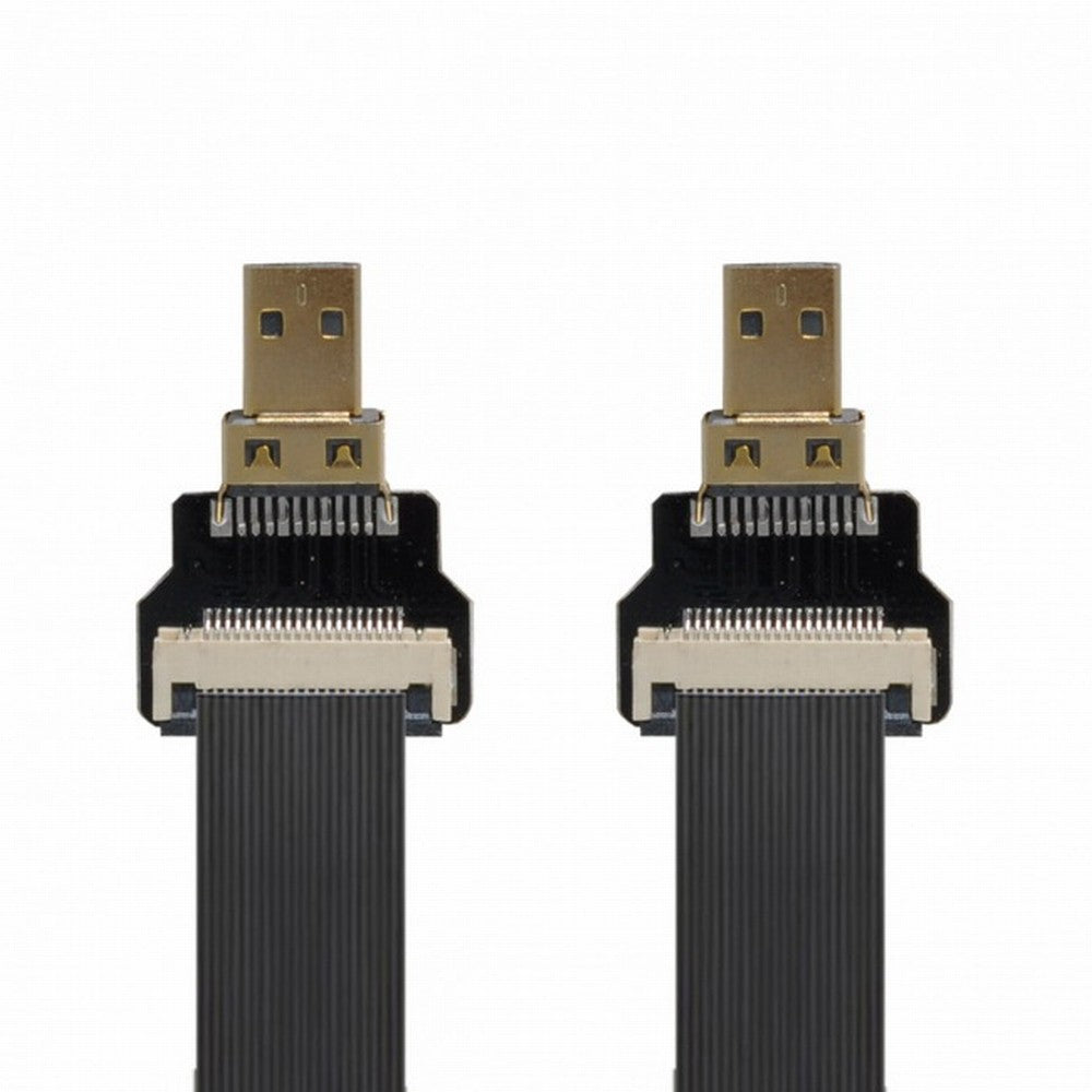 Chenyang CYFPV Micro HDMI Male to Micro HDMI Male Extension FPC Flat Cable 1080P for FPV HDTV Multicopter Aerial Photography CC-HD-185-BK