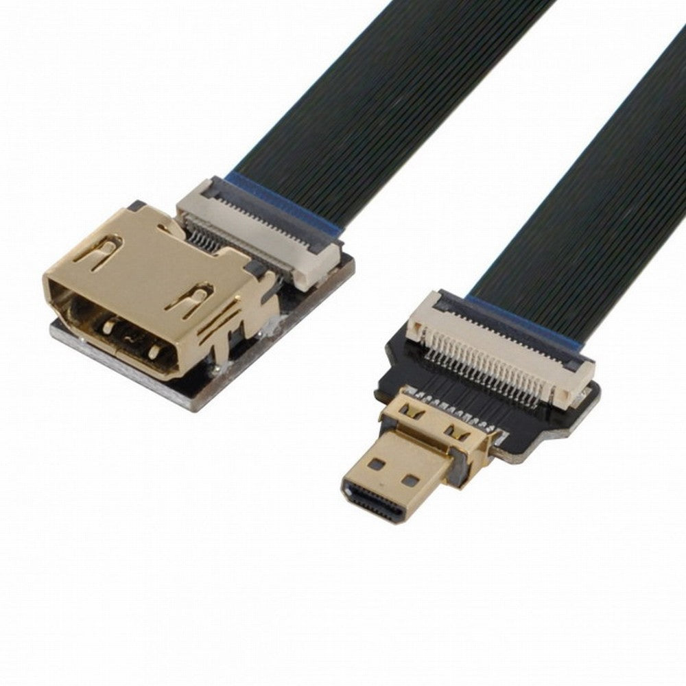 Chenyang CYFPV HDMI Female to Micro HDMI Male Extension FPC Flat Cable 1080P for FPV HDTV Multicopter Aerial Photography CC-HD-197-BK