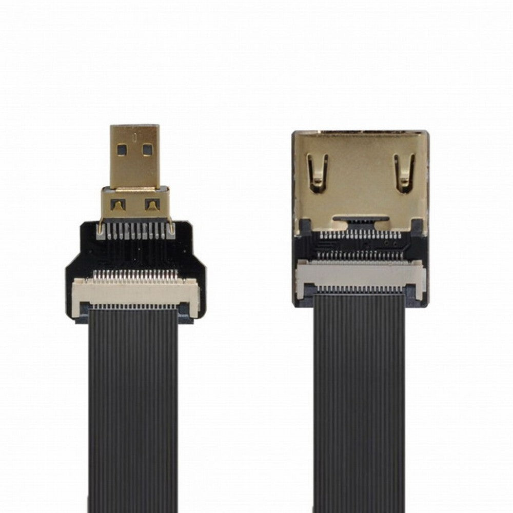 Chenyang CYFPV HDMI Female to Micro HDMI Male Extension FPC Flat Cable 1080P for FPV HDTV Multicopter Aerial Photography CC-HD-197-BK