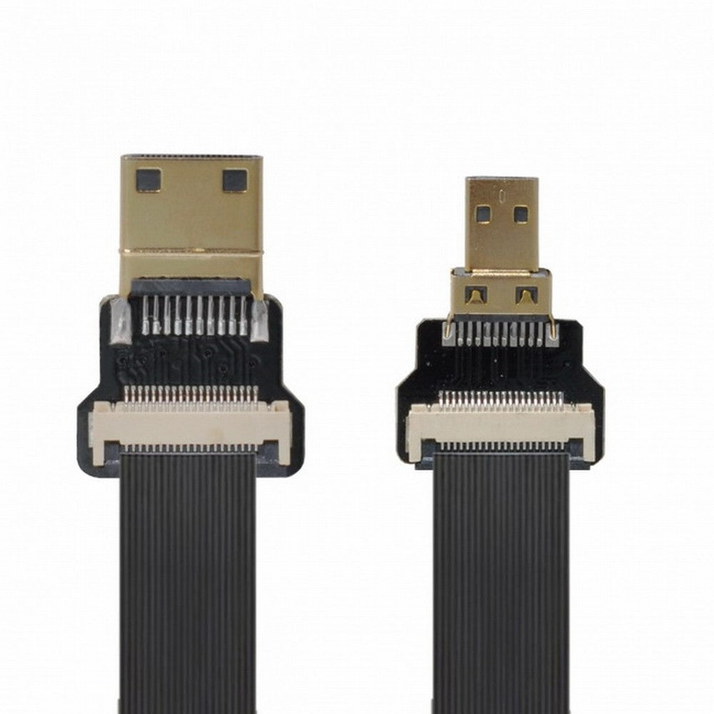 Chenyang CYFPV Mini HDMI Male to Micro HDMI Male Extension FPC Flat Cable 1080P for FPV HDTV Multicopter Aerial Photography CC-HD-199-BK