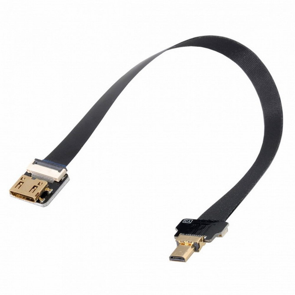 Chenyang CYFPV Mini HDMI Female to Micro HDMI Male Extension FPC Flat Cable 1080P for FPV HDTV Multicopter Aerial Photography CC-HD-204-BK