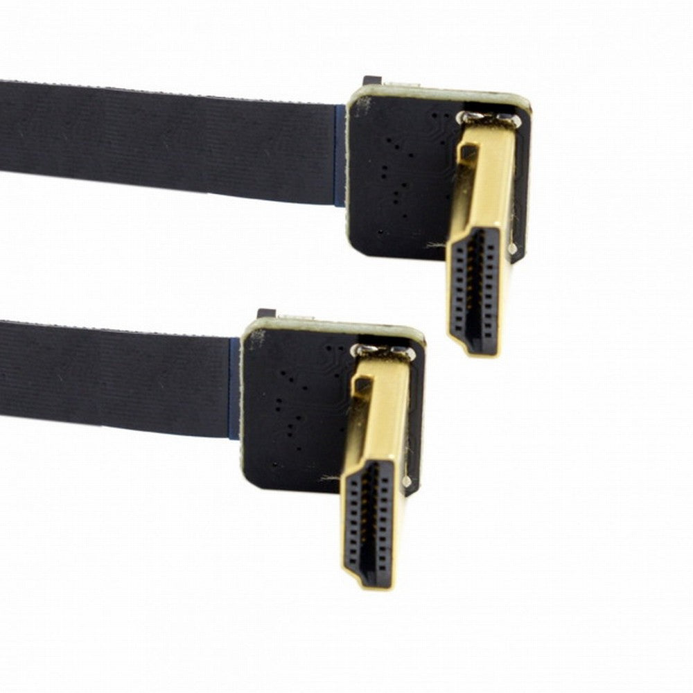 Chenyang CYFPV Dual 90 Degree Down Angled HDMI Type A Male to Male HDTV FPC Flat Cable for FPV HDTV Multicopter Aerial Photography CC-HD-206-DN