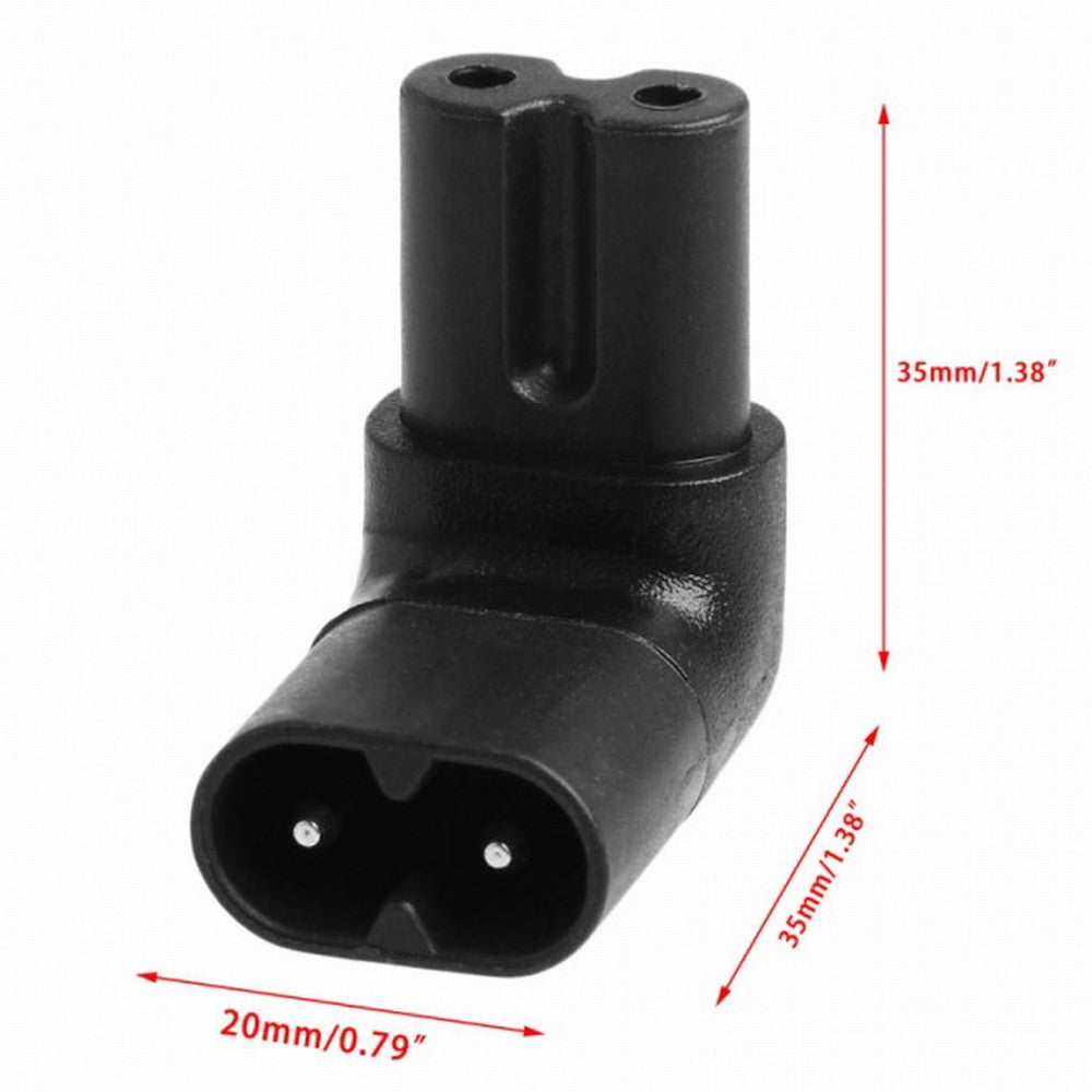 Chenyang Figure 8 IEC 320 C7 to C8 90 Degree Up Down Angled Right Angle AC Power Adapter Extension PW-038