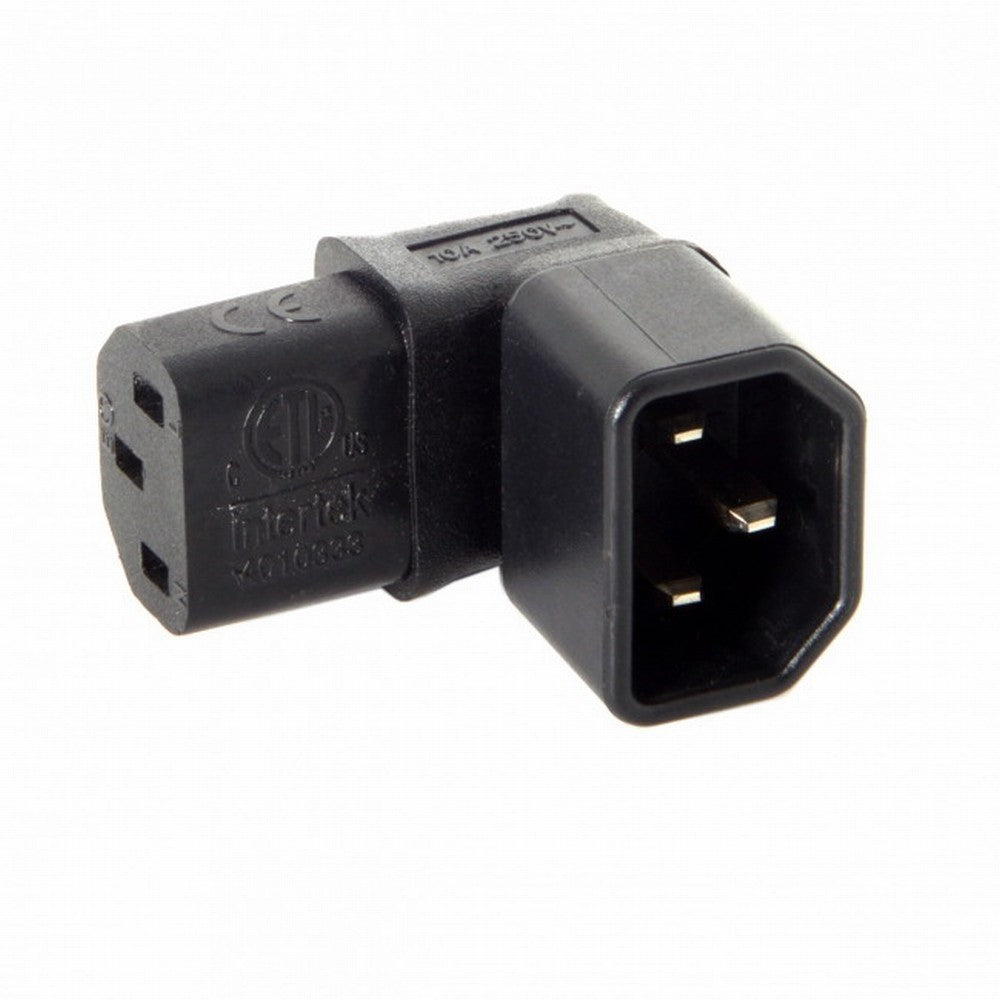 Chenyang IEC Male C14 to Up Direction Right Angled 90 Degree IEC Female C13 Power Extension Adapter AC Convertor PW-031-UP