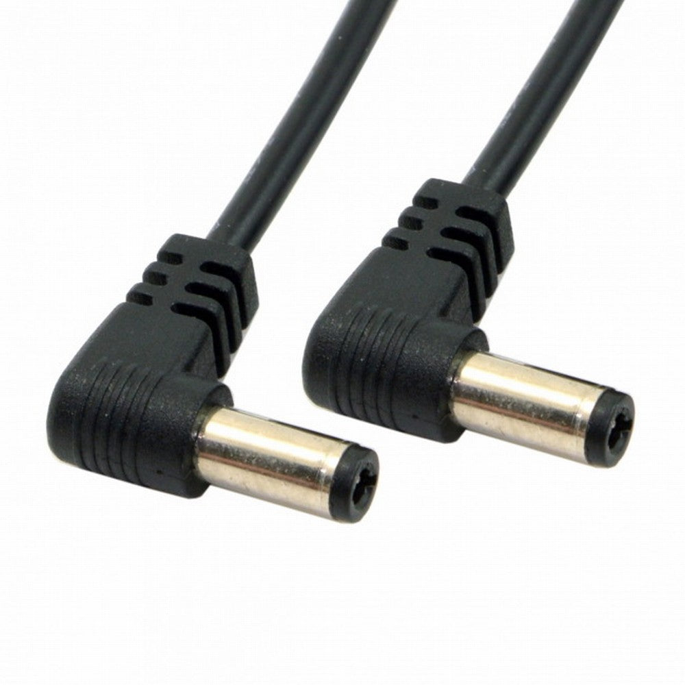 Chenyang DC Power 5.5 x 2.1mm / 2.5mm Male to 5.5 2.1/2.5mm Male Plug Cable Right Angled 90 Degree 60cm PW-051