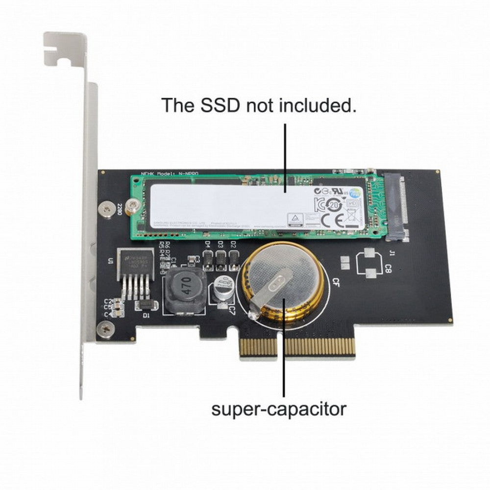 Chenyang PCI-E 3.0 x4 to M.2 NGFF M Key SSD Nvme Card Adapter PCI Express with Power Failure Protection 4.0F Super Capacitor SA-022