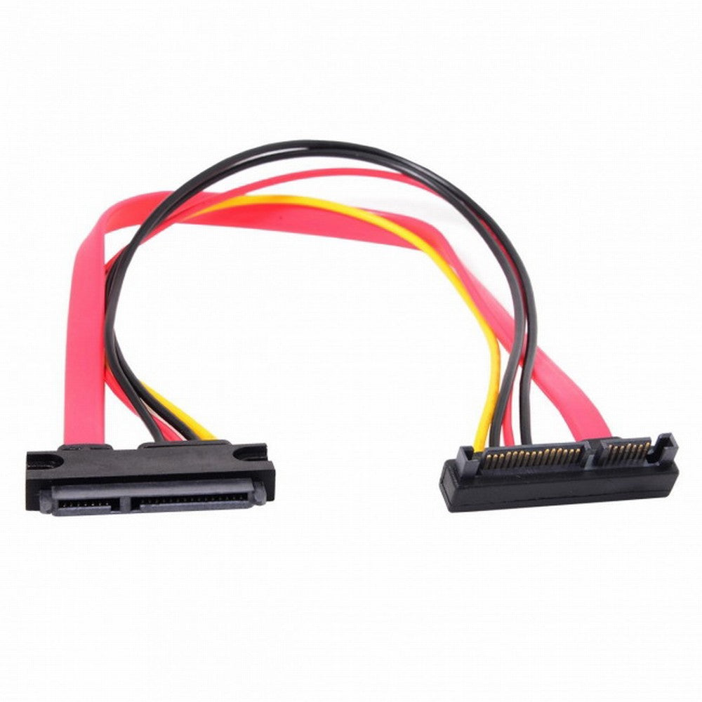 Chenyang Up Angled SATA III 3.0 7+15 22 Pin SATA Male to Female Data Power Extension Cable 30cm SA-065-UP