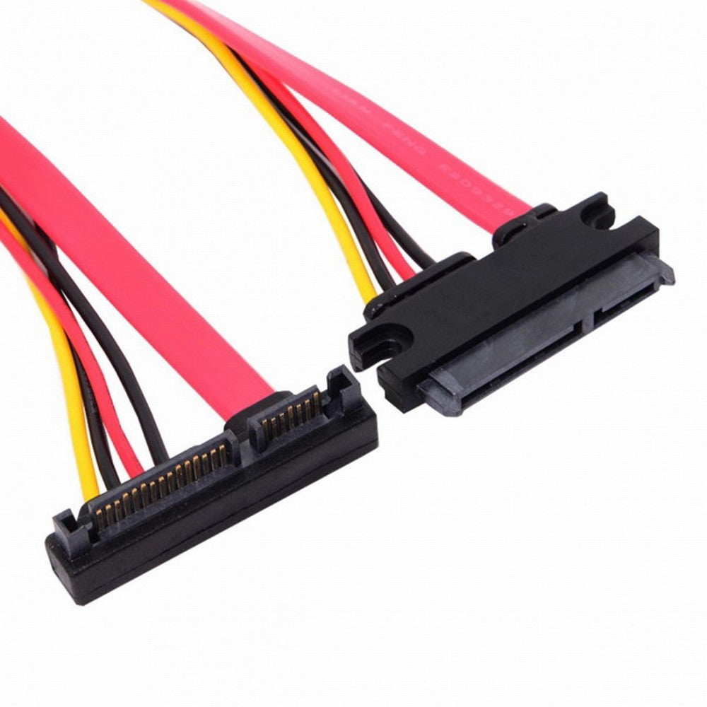 Chenyang Up Angled SATA III 3.0 7+15 22 Pin SATA Male to Female Data Power Extension Cable 30cm SA-065-UP