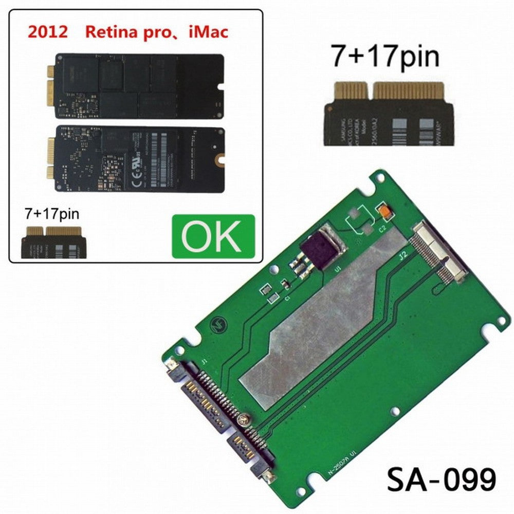 Chenyang 2.5" SATA 22pin to Macbook A1425 A1398 MC975 MC976 MD212 MD213 ME662 ME664 ME665 SSD hard disk case Enclosure White SA-099