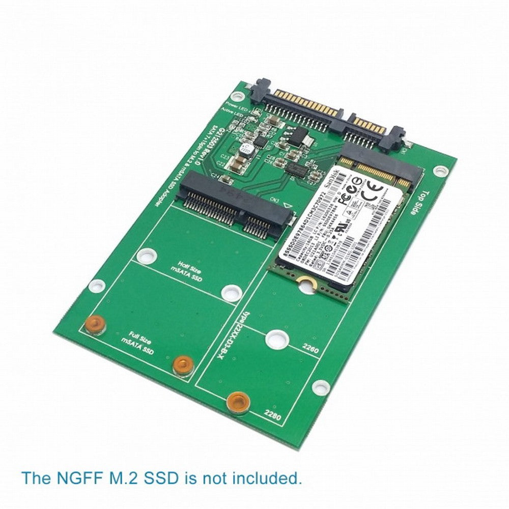 Chenyang 2 in 1 Combo Mini PCI- E 2 Lane M.2 NGFF mSATA SSD to SATA 3.0 III Adapter Converter PCBA SA-130