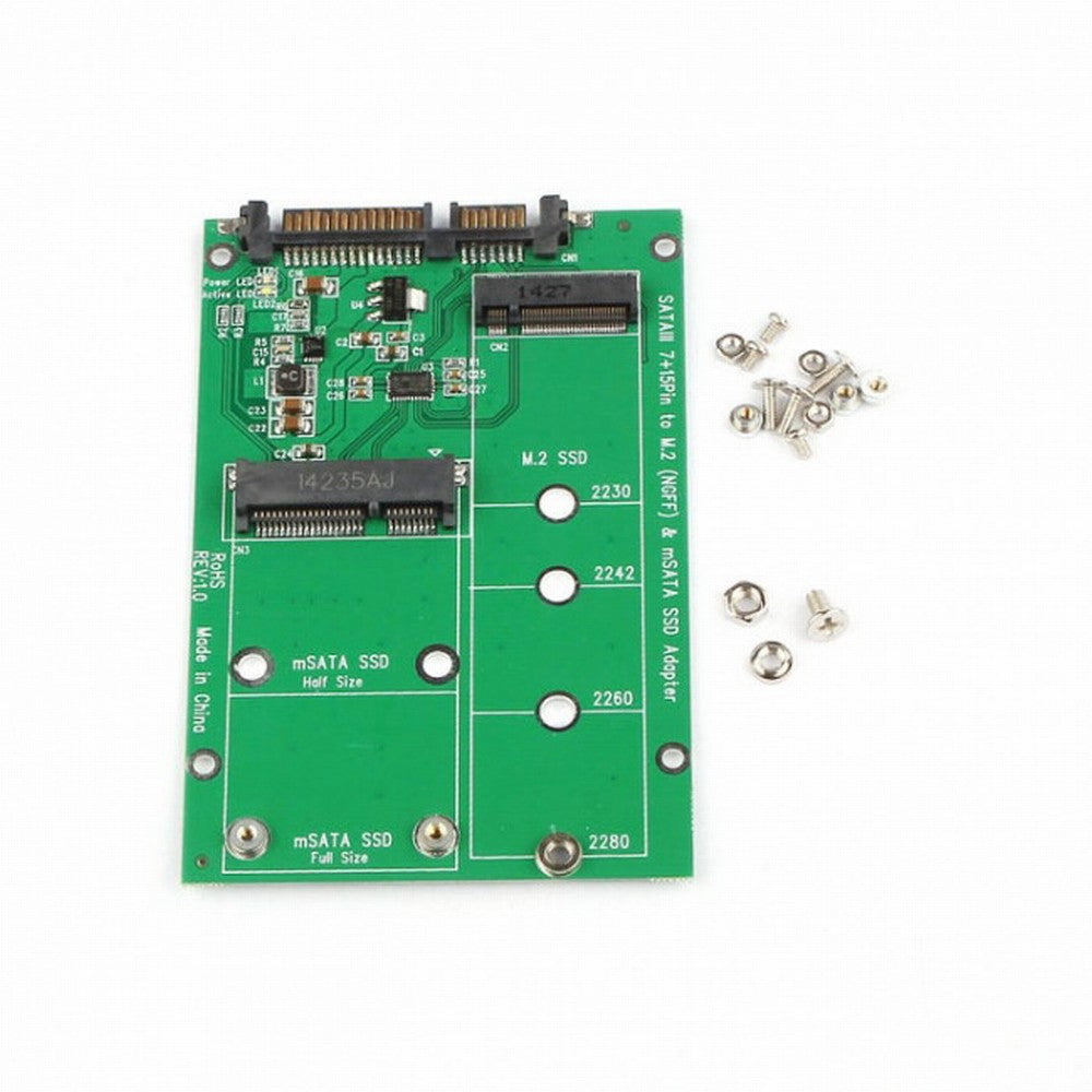 Chenyang 2 in 1 Combo Mini PCI- E 2 Lane M.2 NGFF mSATA SSD to SATA 3.0 III Adapter Converter PCBA SA-130