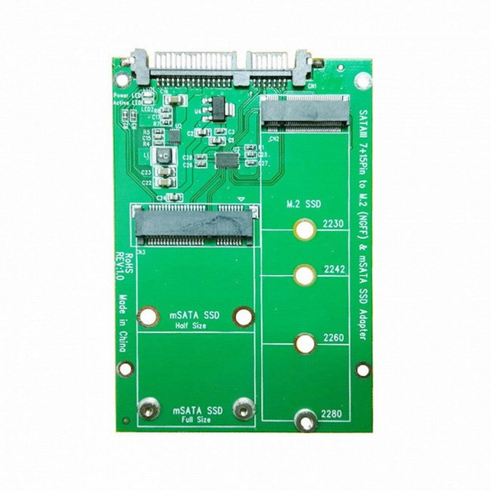 Chenyang 2 in 1 Combo Mini PCI- E 2 Lane M.2 NGFF mSATA SSD to SATA 3.0 III Adapter Converter PCBA SA-130