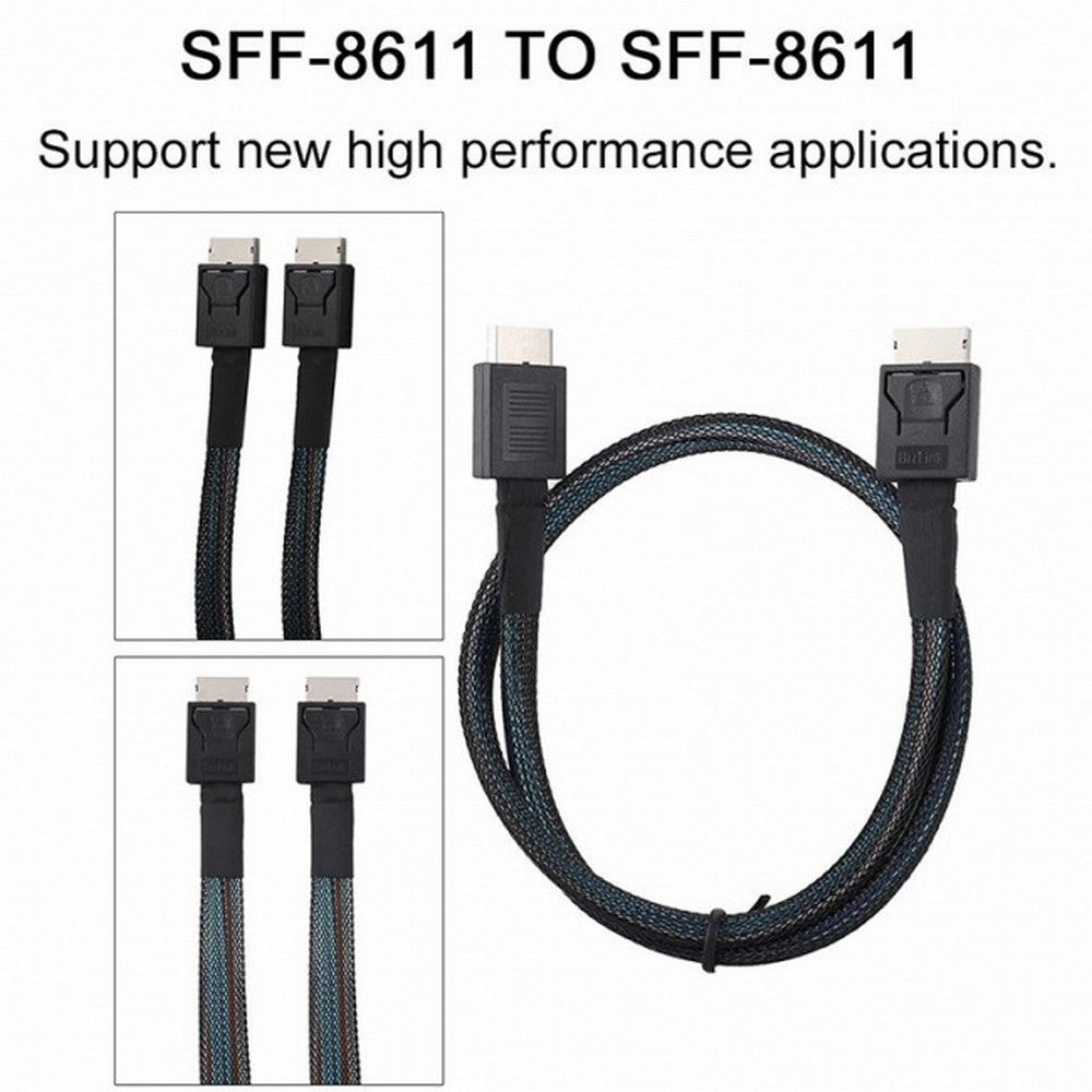 Chenyang OCuLink PCIe PCI-Express SFF-8611 4i to OCuLink SFF-8611 SSD Data Active Cable 50cm SF-014-BK