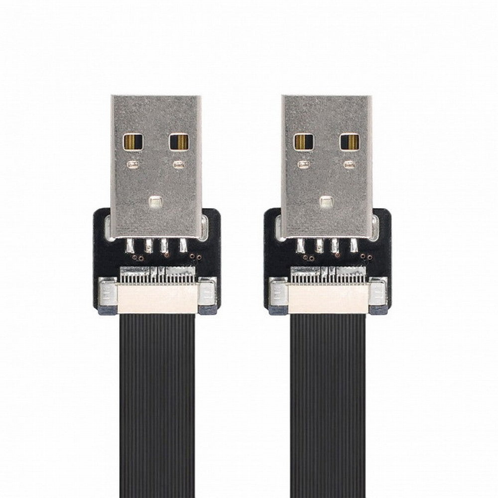 Chenyang USB 2.0 Type-A Male to Type-A Male Data Flat Slim FPC Cable for FPV Disk Scanner Printer CC-U2-031-BK