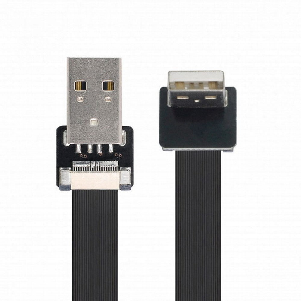 Chenyang Up Angled USB 2.0 Type-A Male to Type-A Male Data Flat Slim FPC Cable 90 Degree for FPV Disk Scanner Printer CC-U2-031-UP