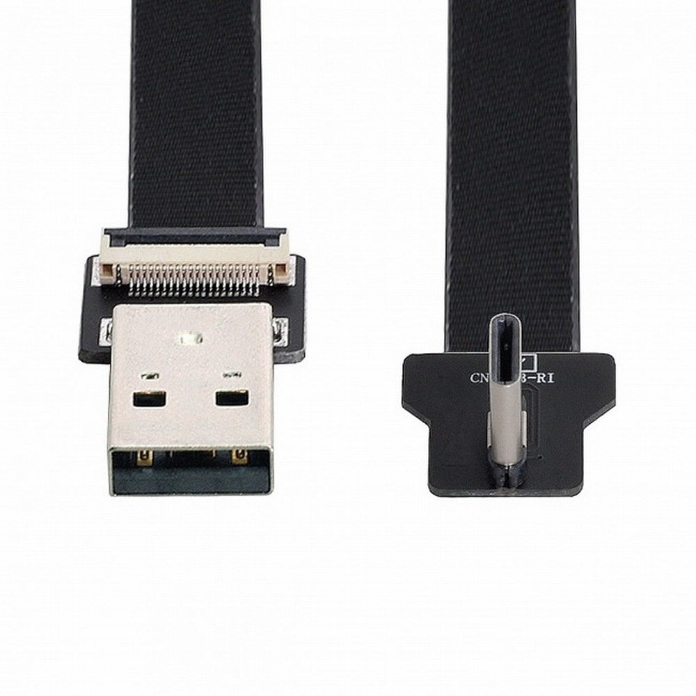 Chenyang Right Angled USB 2.0 Type-A Male to USB-C Type-C Male Data Flat Slim FPC Cable for FPV Disk Phone CC-U2-039-RI