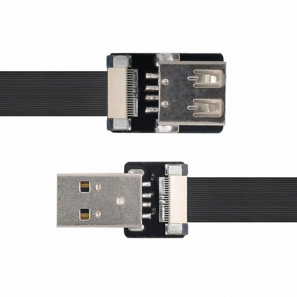 Chenyang USB 2.0 Type-A Male to Female Extension Data Flat Slim FPC Cable for FPV Disk Scanner Printer CC-U2-044-BK