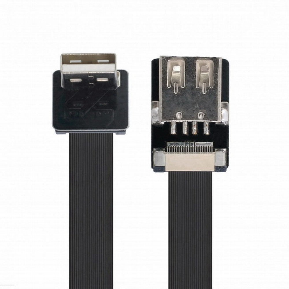 Chenyang Down Angled USB 2.0 Type-A Male to Female Extension Data Flat Slim FPC Cable for FPV Disk Scanner Printer CC-U2-044-DN