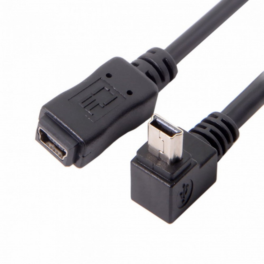 Chenyang GPS Mini USB 5P 90D Up Angled Male to Mini USB 5Pin Female Extension Cable 0.2m U2-049-UP