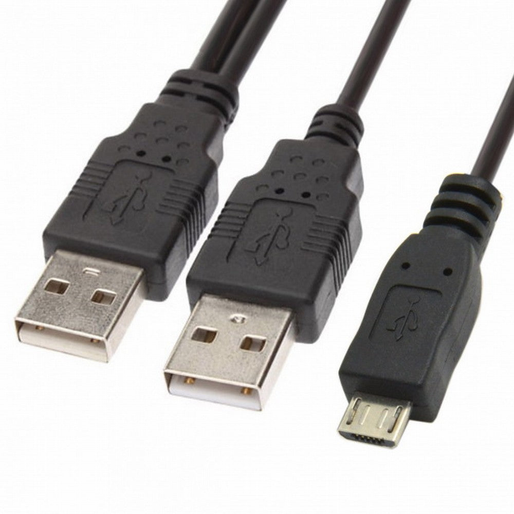 Chenyang USB 2.0 Two Male to Micro USB 5Pin Male Y Cable 80cm for external Hard Disk Drive U2-072