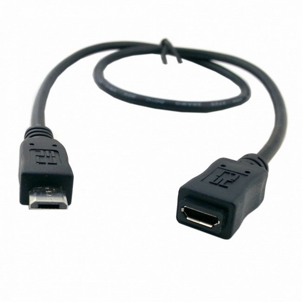 Chenyang 50cm Full Pin Connected Micro USB 2.0 type 5Pin Male to Female Cable for Tablet Phone MHL OTG Extension U2-096-BK-0.5M