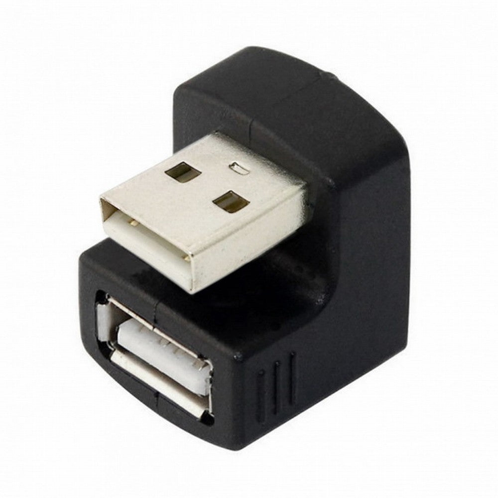 Chenyang Down Angled USB 2.0 Adapter A Male to Female Extension 90 180 360 Degree Black U2-099-DN