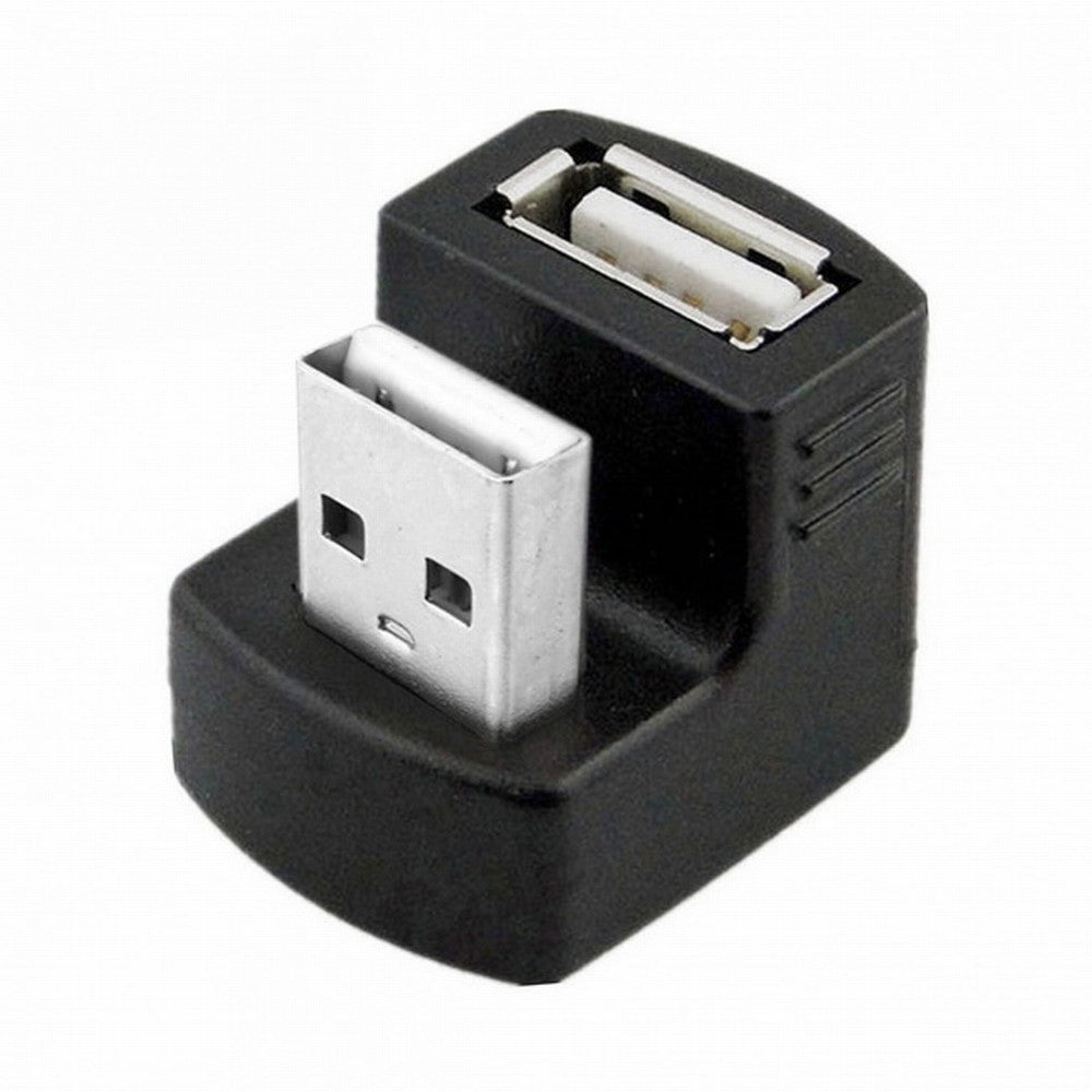 Chenyang Down Angled USB 2.0 Adapter A Male to Female Extension 90 180 360 Degree Black U2-099-DN