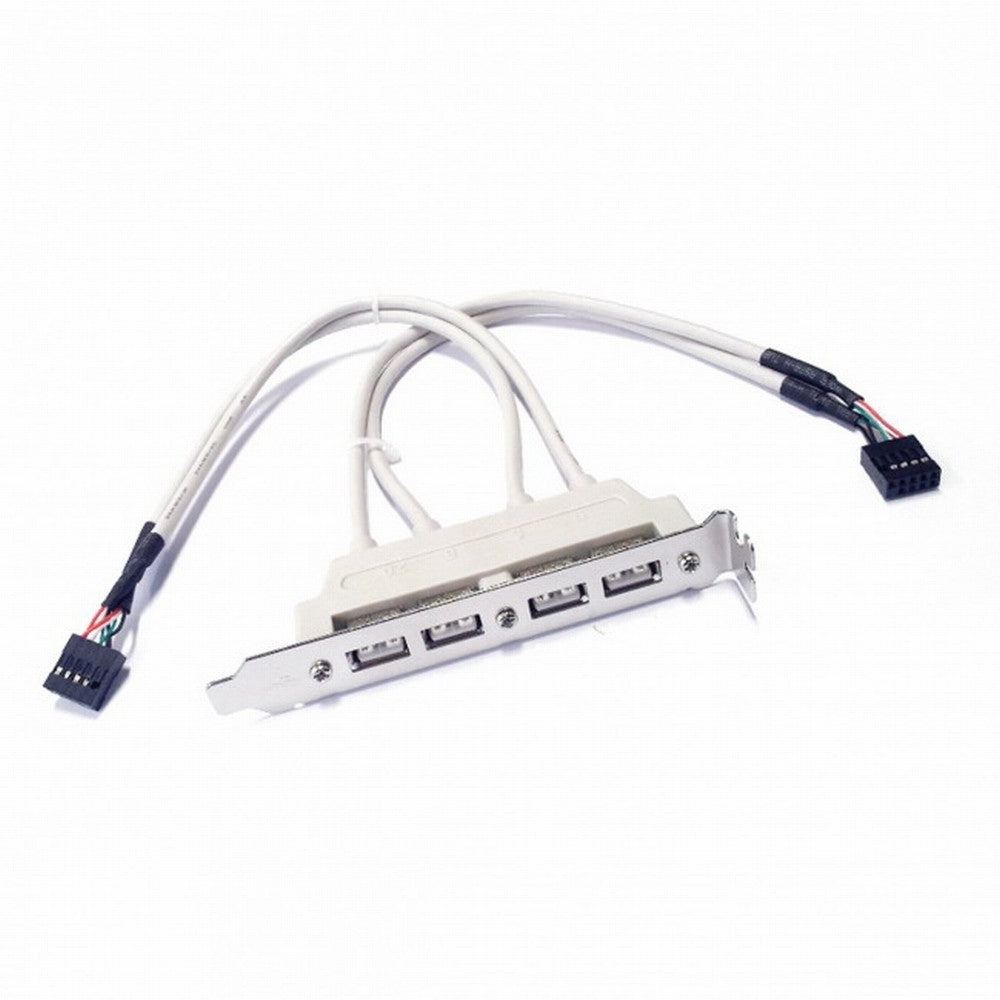 Chenyang PCI-E 4 Ports USB 2.0 Female Screw to Motherboard 9pin Header Cable with Bracket U2-144