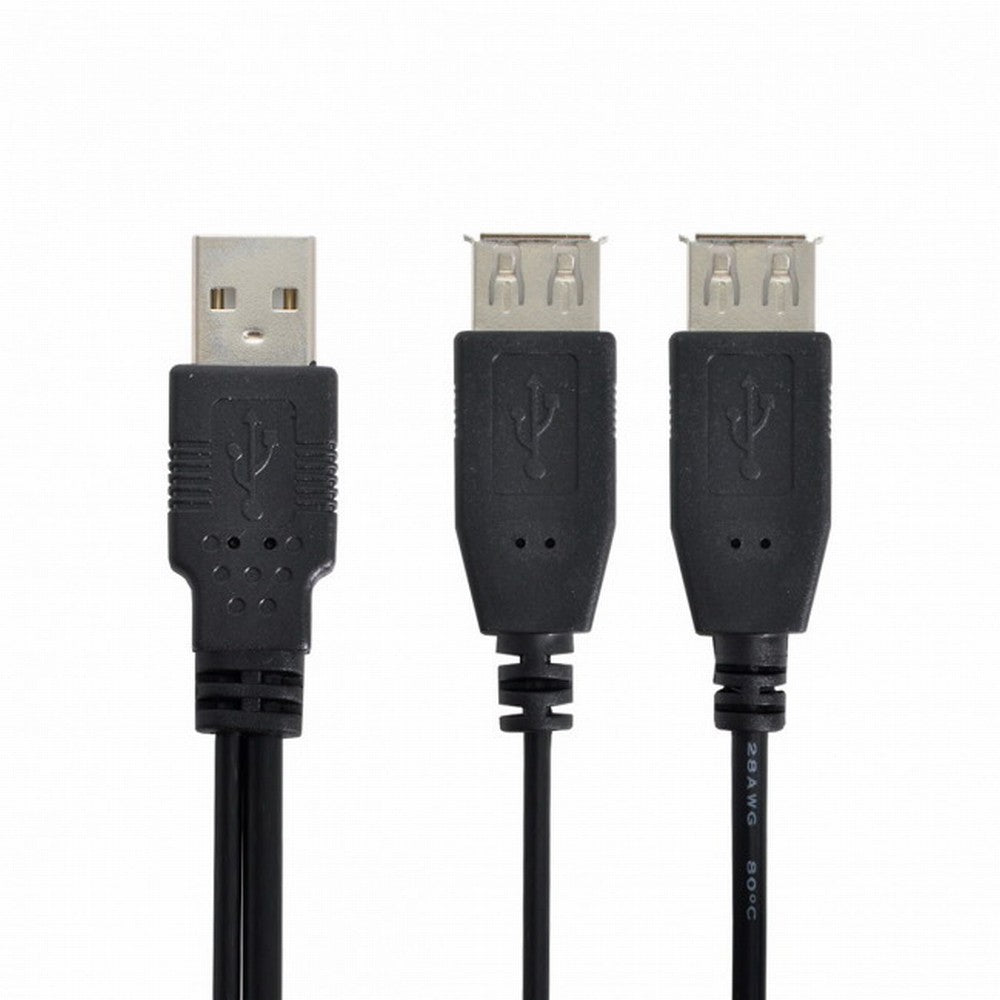 Chenyang USB 2.0 A Male to Dual Data USB 2.0 A Female + Power Cable USB 2.0 A Female Extension Cable 20cm U2-136