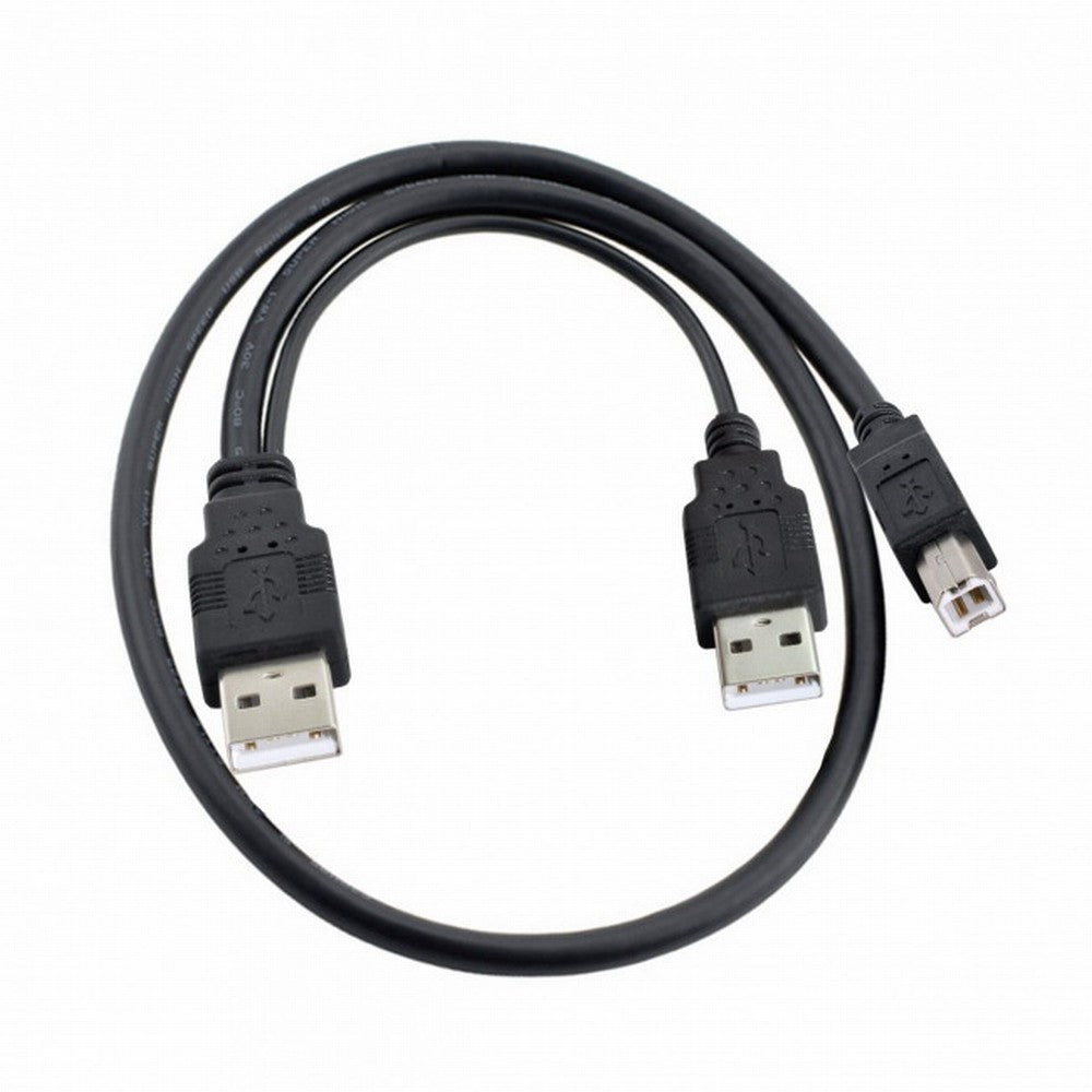 Chenyang Dual USB 2.0 Male to Standard B Male Y Cable 80cm for Printer Scanner External Hard Disk Drive U2-073