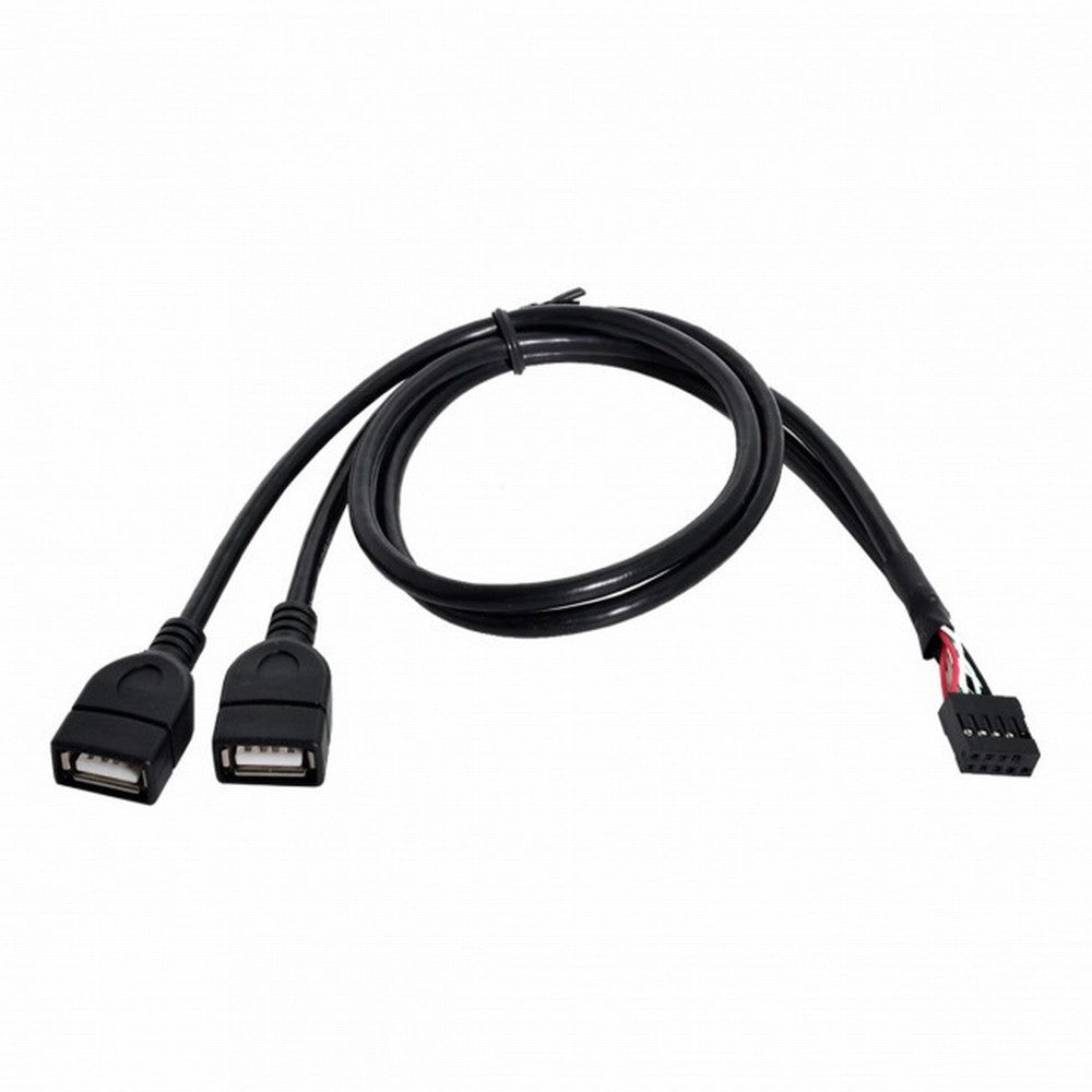 Chenyang USB 9Pin 10Pin Motherboard Female Header to Dual USB 2.0 Female Adapter Cable 50cm U2-129