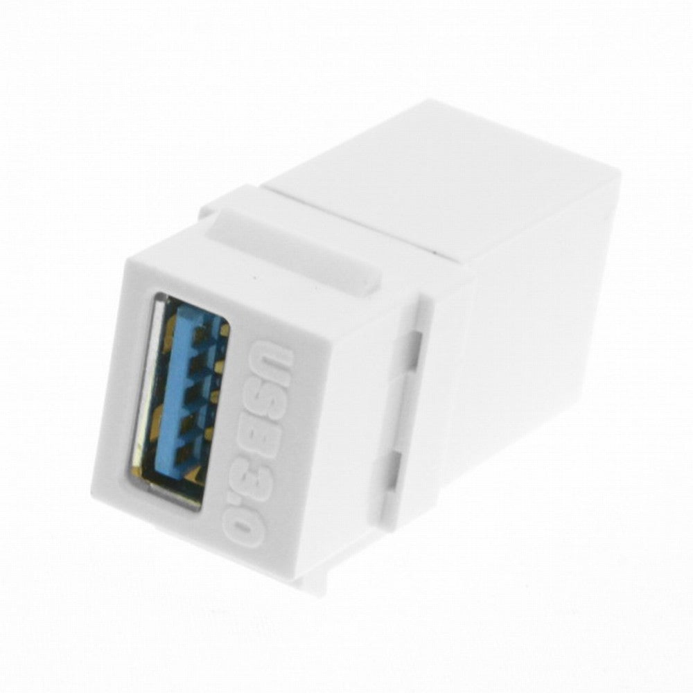 Chenyang USB 3.0 A Female to A Female Extension Keystone Jack Coupler Adapter for Wall Plate Panel USB Cable U3-059-WH