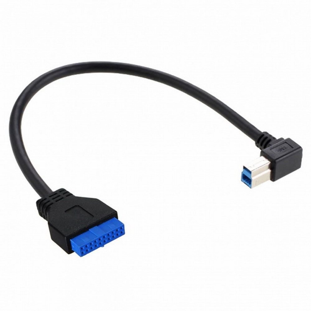 Chenyang 90 Degree Left angled USB 3.0 B Type Male to 3.0 Motherboard 19pin Header Cable 50cm U3-060