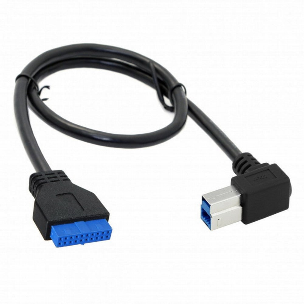 Chenyang 90 Degree Left angled USB 3.0 B Type Male to 3.0 Motherboard 19pin Header Cable 50cm U3-060