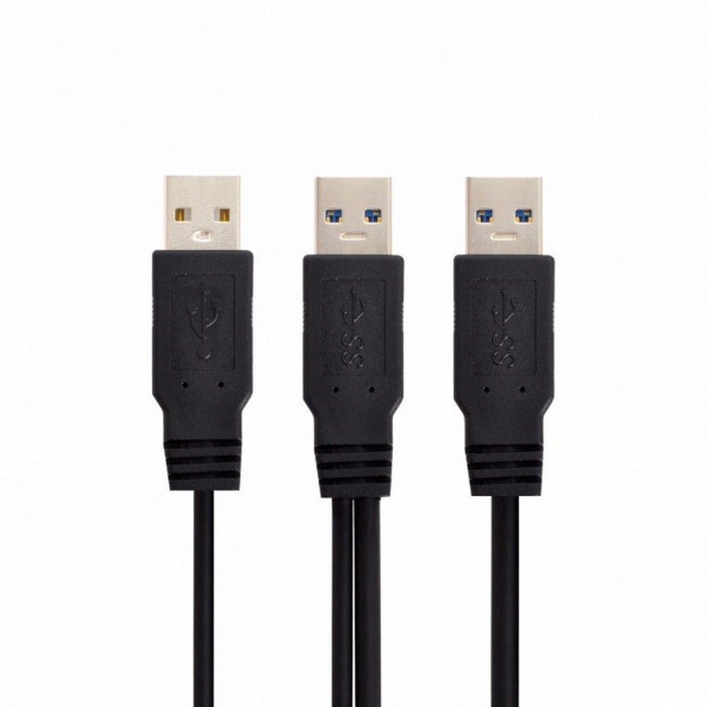 Chenyang super speed USB 3.0 power Y cable two A Male to USB Male for external Hard Disk U3-072