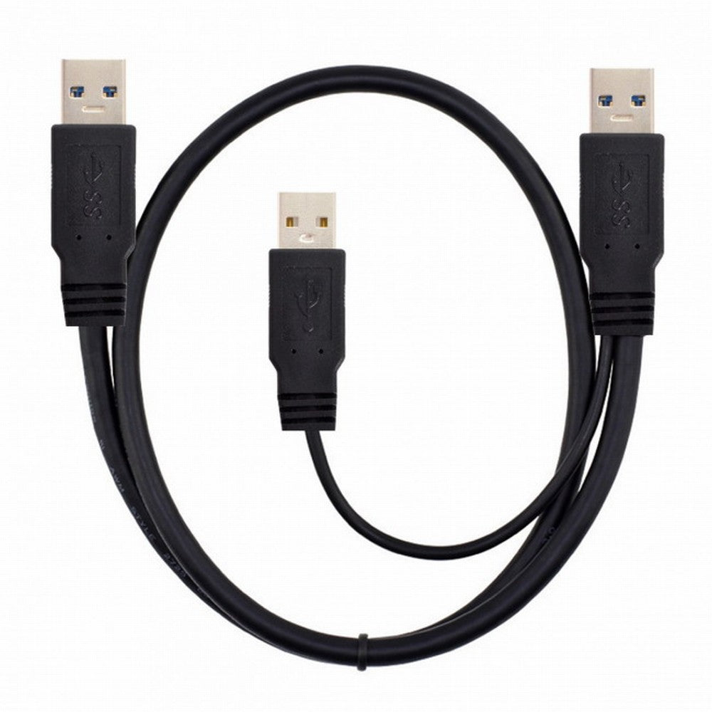 Chenyang super speed USB 3.0 power Y cable two A Male to USB Male for external Hard Disk U3-072