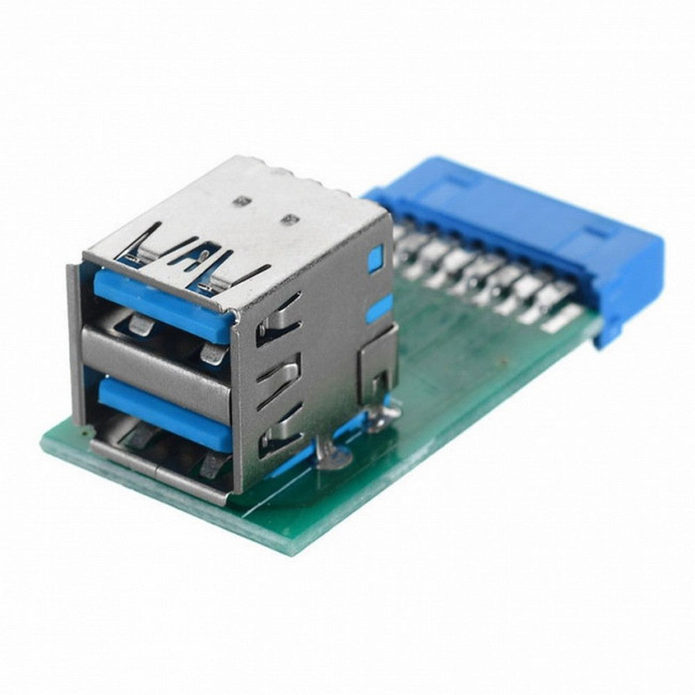 Chenyang Vertical Dual USB 3.0 A Type Female to Motherboard 20 Pin Box Header Slot Adapter PCBA U3-080