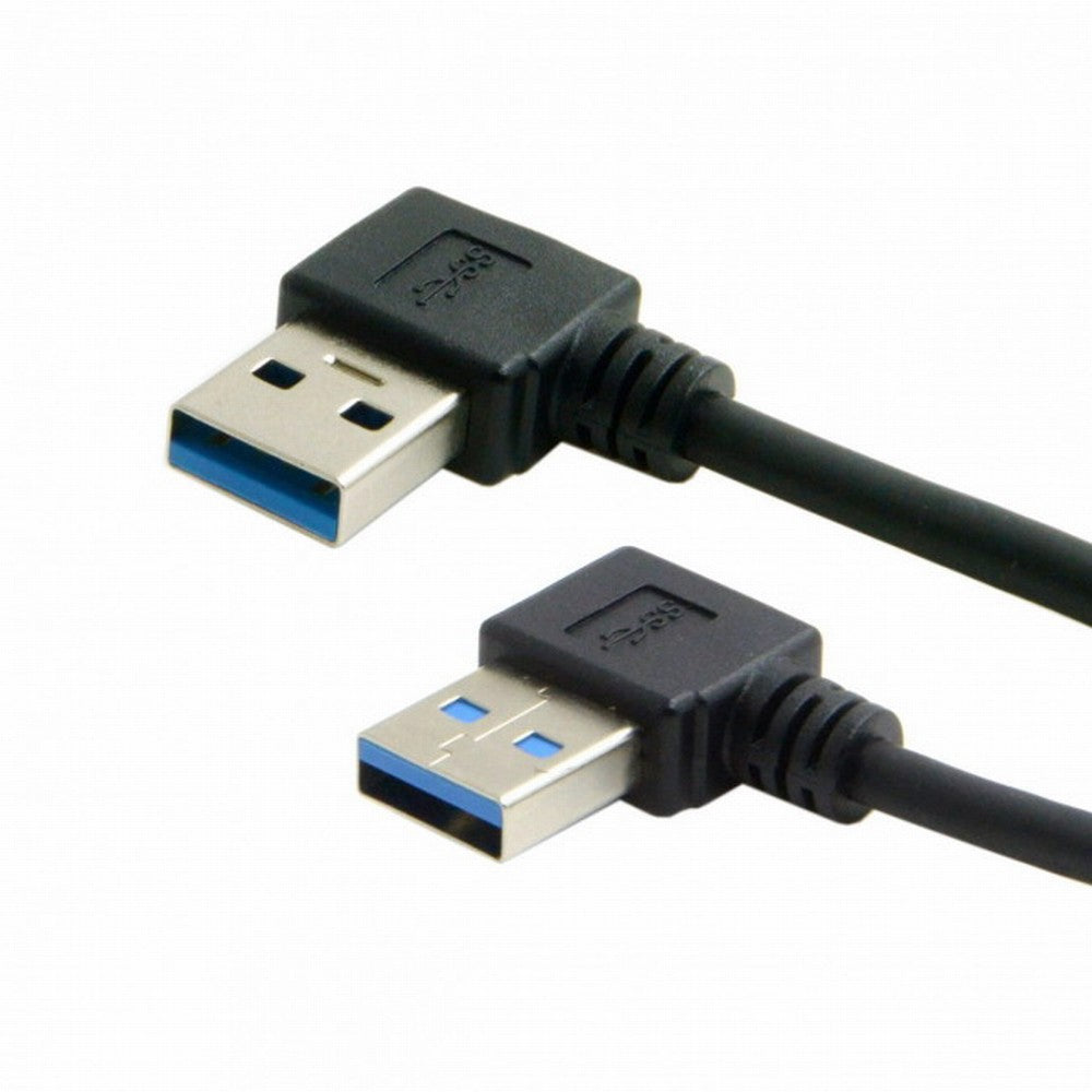 Chenyang USB 3.0 Type A Male 90 Degree Left Angled to USB 3.0 A Type Right Angled Extension Cable CC-U3-094