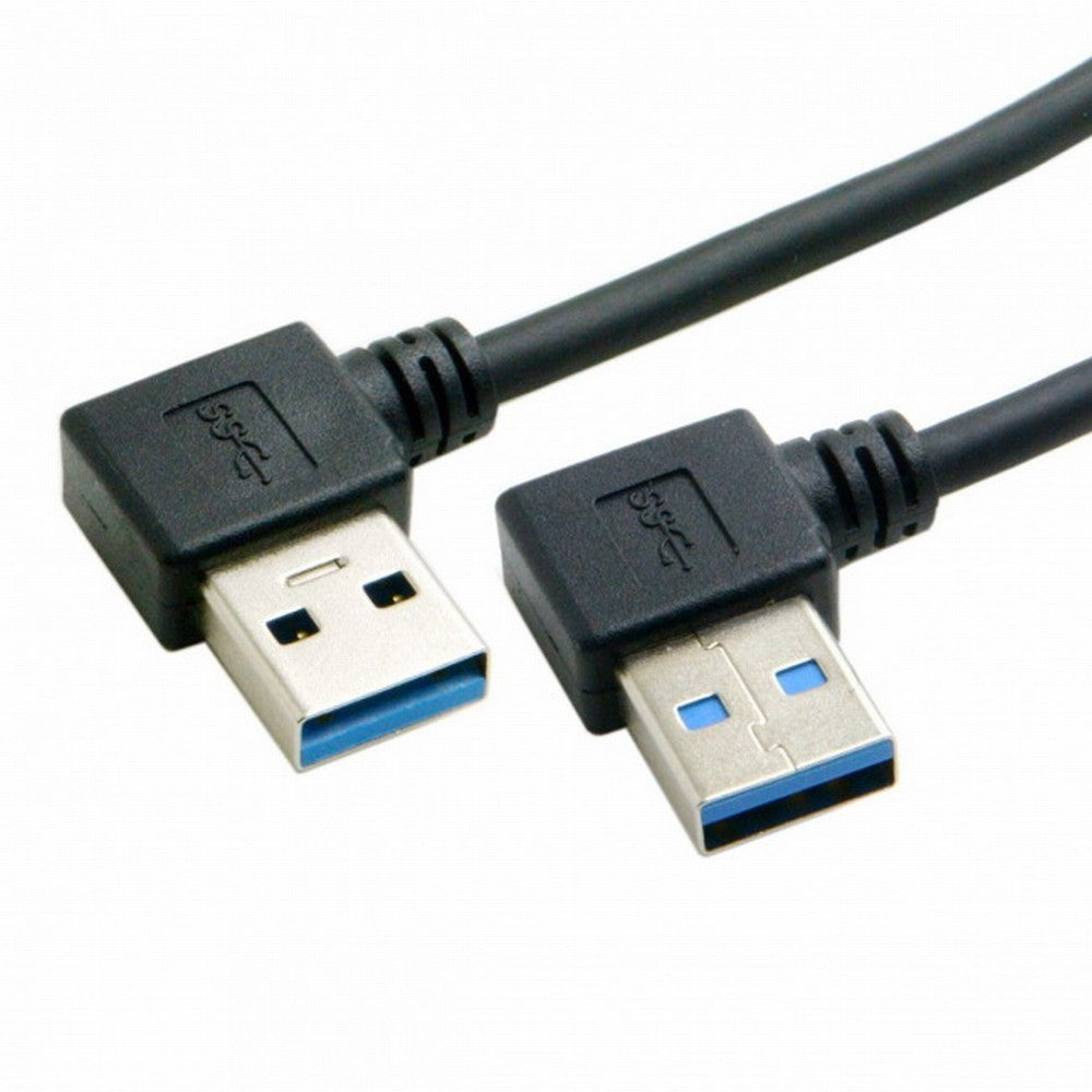 Chenyang USB 3.0 Type A Male 90 Degree Left Angled to USB 3.0 A Type Right Angled Extension Cable CC-U3-094