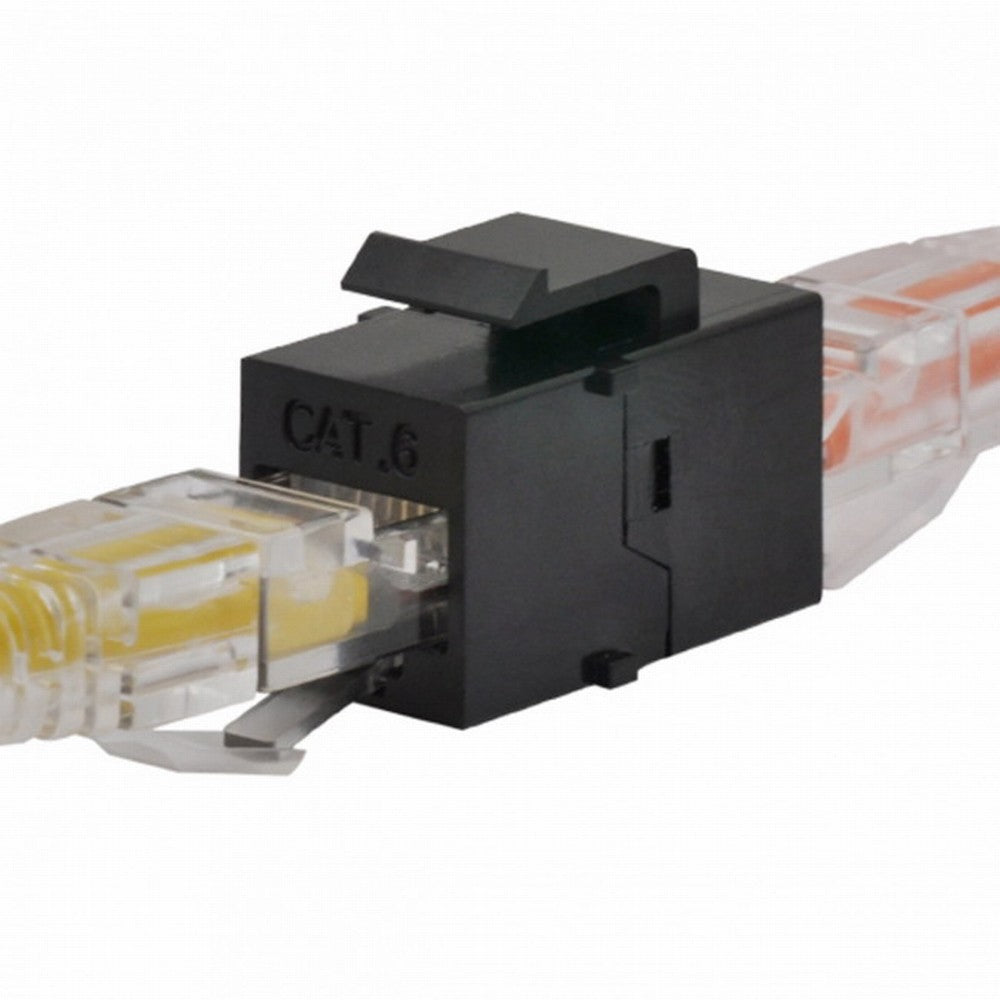 Chenyang UTP CAT6 Keystone Coupler RJ45 Female to Female UTP CAT6 Keystone inline Coupler Black UT-007-CAT6